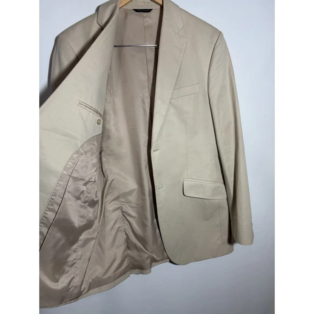Banana Republic Mens 38R Beige‎ Cotton Blend Classic Blazer Jacket Double Vent